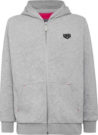 Philipp Plein Hooded Sweatjacket Iconic Plein - Heren - Vesten met rits - Grijs - S - Katoen - Hoodies & sweatvesten