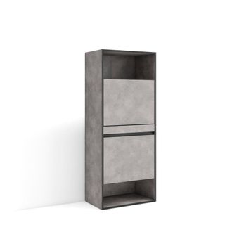 Skraut Home Zapatero efecto madera cemento 60x35x145cm