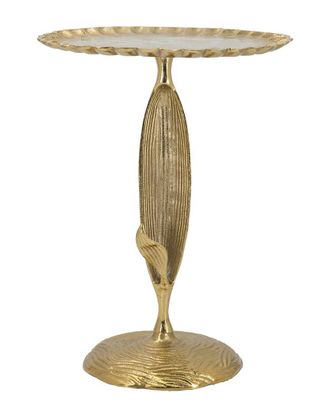 A&B Home Aluminum Side Table With Leaf Body