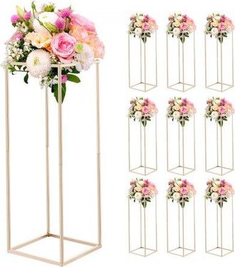 OEM Soporte Floral Dorado Franc&eacute;s Para Bodas, 10 Uds, Elegante Y Robusto, Tornillos Ocultos, Expositor Floral C&uacute;bico Rectangular Para Bodas, Fiestas, Cump