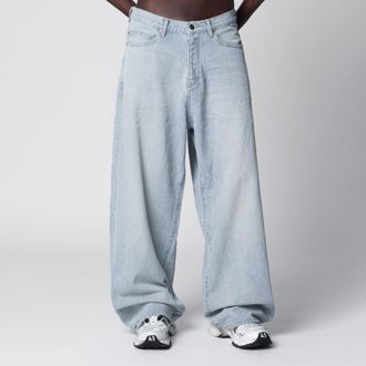 Balenciaga Light blue wide-leg denim jeans