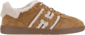 Hogan Brown H-Stripes Sneakers