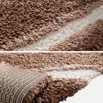 Sweeek Alfombra Interior Con Dise&ntilde;o De Rayas Marrones