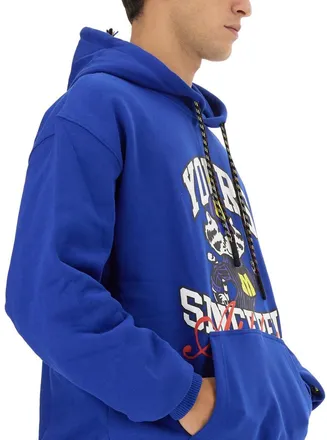 Msgm Logo-Embroidered Cotton Sweatshirt - Blue