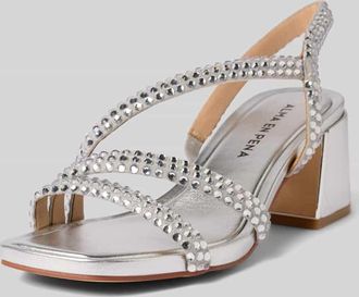 Alma En Pena Sandalette mit Ziersteinbesatz in Silber, Größe 38