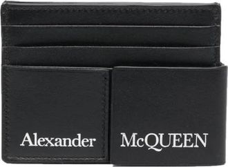 Alexander McQueen Zwarte Gelaagde Kaarthouder - Heren - Portefeuilles - Zwart - ONE Size - Leer - Accessoires