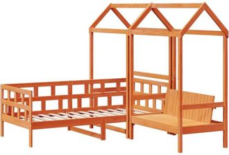 vidaXL Vidaxl - Day Bed Set with Roof without Mattress Wax Brown 80x200 cm