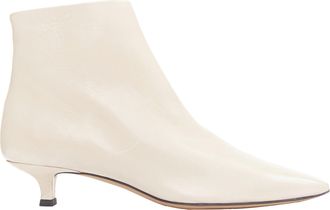 The Row Coco cream coal soft calfskin ankle kitten heel ankle boots EU37