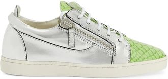 Giuseppe Zanotti Nicki metallic leren sneakers met ritsdetail - Grijs