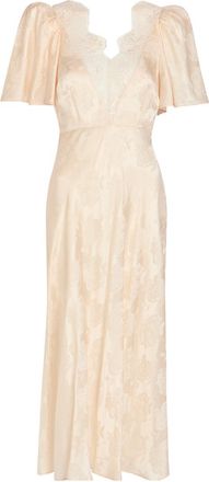 Ronny Kobo Philo Floral-jacquard Silk-blend Midi Dress - Cream - XL (UK16 / XL)