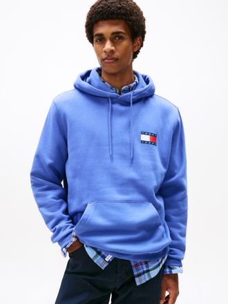Tommy Jeans Sweatshirt TOMMY JEANS TJM REG ESSENTIAL FLAG HOOD EXT, Herren, Gr. XXL, soft sapphire, Sweatware, Obermaterial: 80% Baumwolle, 20% Polyester, regular