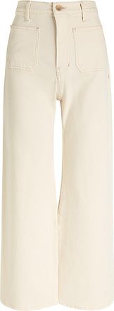 Veronica Beard Grant Crop Wide-leg Jeans - Ecru - W27 (W27 / UK8-10 / S)