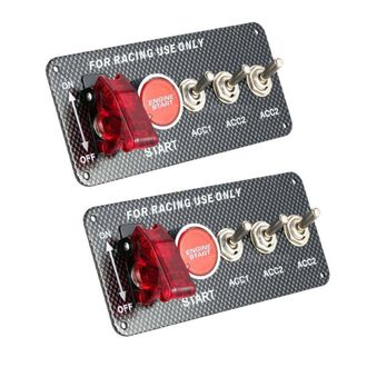 OEM Adecuado Para 2 Interruptores De Encendido De Autom&oacute;viles De 12 V, Botones De Arranque Del Motor Y 3 Paneles De Interruptores De Palanca