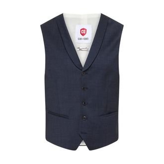Club of Gents Stijlvolle Gilet voor Mannen - Heren - Jassen - Blauw - Maat: S