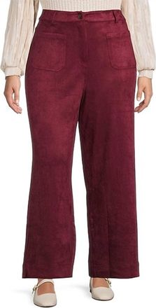 Skies Are Blue Clothing Faux Suede Wide Leg Pants In Burgundy