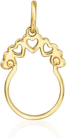Ross-Simons Italian 14kt Yellow Gold Heart-Cutout Charm Holder Pendant
