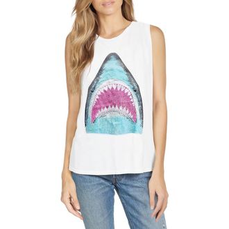 Lauren Moshi KEL- LRG Vintage Shark Tee in White at Nordstrom, Size X-Small