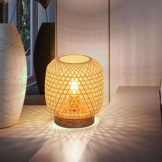 Globo Lighting Lampada da tavolo Bamboo Lampada laterale in vimini Bamboo naturale da salotto, 1x attacco E27, DxH 23,5x27 cm