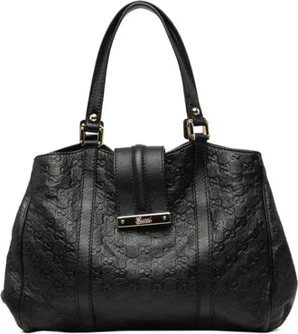 Gucci Guccissima Black Leather Handbag Tote Bag (Pre-Owned)