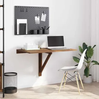 vidaXL Vidaxl - Mesa De Pared Plegable Contrachapada Marr&oacute;n Roble 100x60x56 Cm