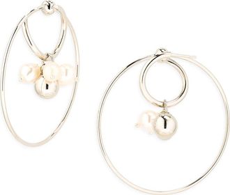 Justine Clenquet Eva Freshwater Pearl Earrings in Palladium at Nordstrom