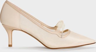 Charles & Keith Venetia Mesh Bow Pointed Pumps