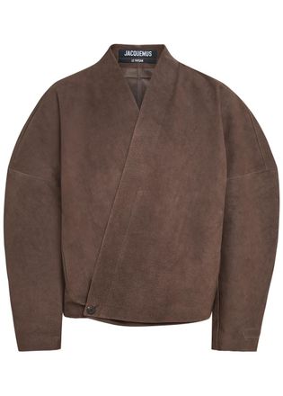 Jacquemus Le Blouson Berger Wrapped Nubuck Jacket - Dark Brown - 50 (IT50 / L)