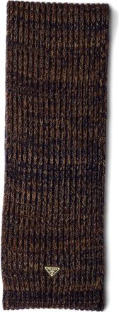 Prada Sciarpa con logo - Marrone