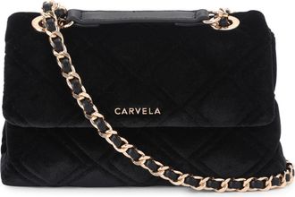 Carvela Womens Velvet Rosa Chain Shoulder Bag - Black - One Size