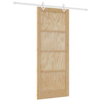 vidaXL Puerta Corredera Natural Y Blanco 86 X 211 Cm Vidaxl