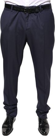 Dolce & Gabbana Blue Wool Skinny Formal Dress Mens Pants