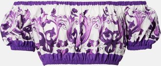 Dolce & Gabbana Top cropped Majolica in cotone