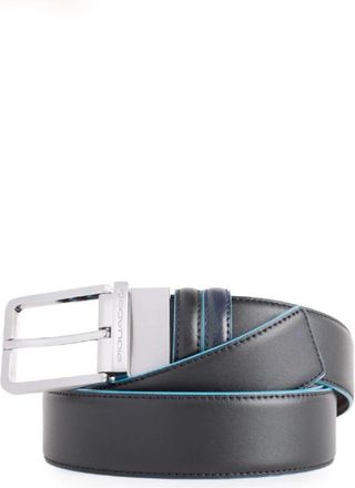 Piquadro Omkeerbare zwarte leren riem - Heren - Riemen - Zwart - ONE Size - Leer - Accessoires