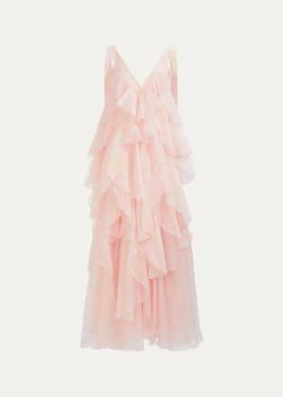 Aje Athena Tiered Ruffle Gown