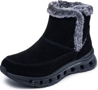 Skechers Womens Glide-Step Pro-Cozy Wish Hands Free Slip-ins Ankle Boot, Black/Black, 6.5 UK