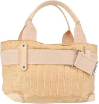 Fendi Pre-owned Canvas Tas - Dames - Vintage Handtas - Beige - ONE Size - Vintage