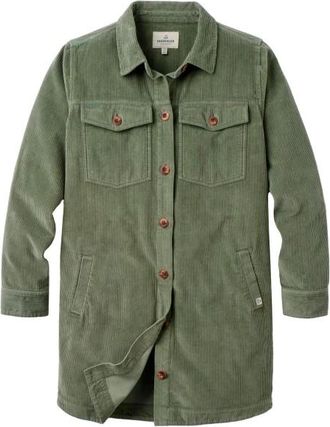 Passenger Stella Cord Shirt Dress Kleid f&uuml;r Damen | oliv