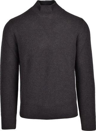 KANGRA Mock Neck Knit Sweater With Textured Pattern