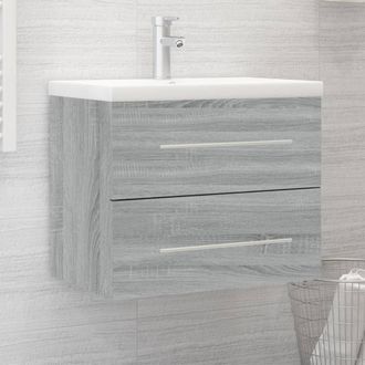 Berkfield Home Sink Cabinet with Built-in Basin Grey Sonoma Engineered Wood