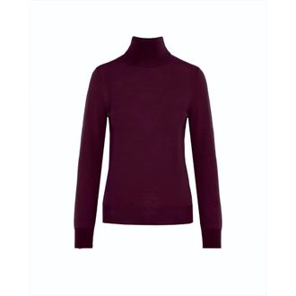 Beatrice .B Luxe Wol Zijde Kasjmier Trui - Dames - Coltruien - Paars - XS - Wol - Truien & Vesten