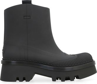 Chlo&eacute; Womens Raina Rubber Rain Boots Black Polyurethane