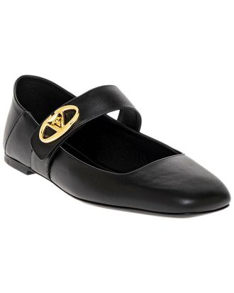 Valentino Vlogo Mary Jane Leather Ballerina Flat