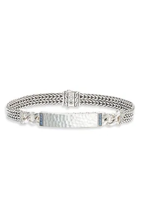 John Hardy Classic Chain Hammered ID Bracelet in Blue/silver at Nordstrom, Size Small