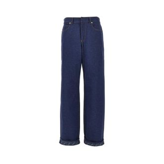 Fendi Wide leg jeans with FF back Woman 42