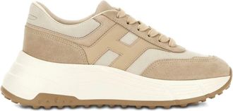 Hogan Beige Sneakers met Geribbelde Rubberen Zool - Dames - Sneakers - Beige - 40 EU - Schoenen