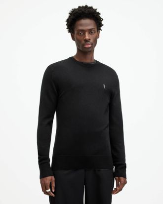AllSaints Mode Merino Crew Neck Ramskull Sweater