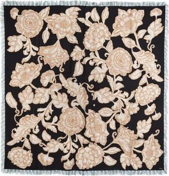 Echo Block Floral Oversized Silk Square in Black at Nordstrom