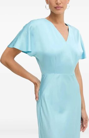 Karl Lagerfeld V-neck angel-sleeve midi dress - Blue