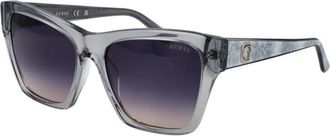 Guess Sunglasses, female, Gray, ONE SIZE, Gray Square Sunglasses with Blue Gradient Lenses