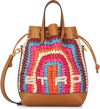 Etro crochet logo-detail tote bag - women - Viscose/Cotton/Polyester/Leather - One Size - Brown